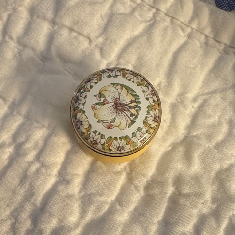 Staffordshire england enamel trinket box